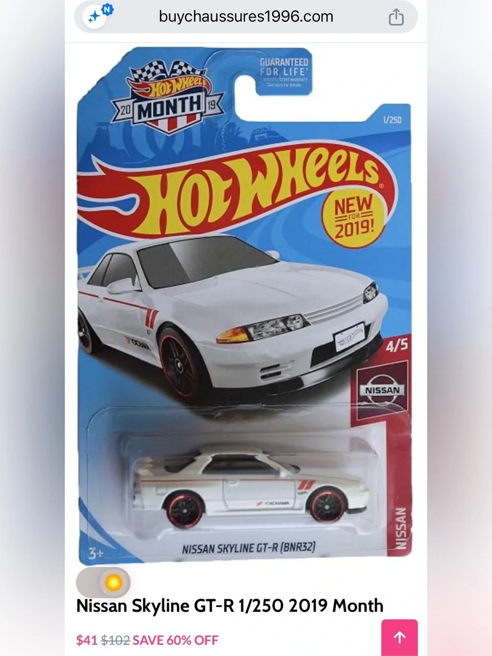 Hot Wheels 2019 Nissan Skyline GT-R BNR32